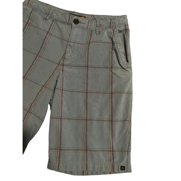 Quicksilver Mens Boys Blue Red Plaid Pockets Chino Style Shorts, Size 28 - Picture 4 of 10